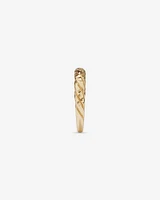 Diamond-Cut Crossaint Ring in 10kt Yellow Gold