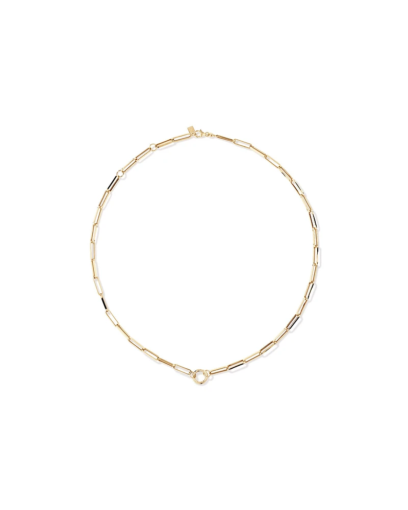 60cm (24") Square Paperclip Open Pendant Chain in 10kt Yellow Gold