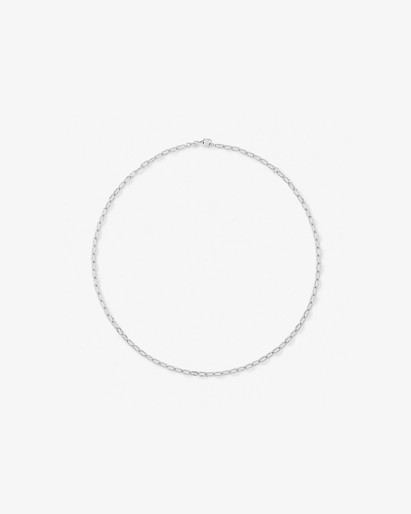 Collier chaîne trombone ronde 50 cm (20") largeur 4,7 mm en argent sterling