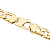 55cm (22") 12mm-12.5mm Width Solid Curb Chain in 10kt Yellow Gold