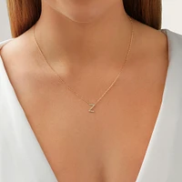"K" Initial Necklace with 0.10 Carat TW of Diamonds in 10kt Yellow Gold