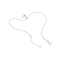 19cm (7.5") N Initial Bracelet in Sterling Silver