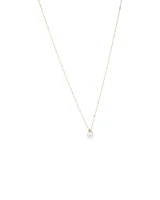 Cultured Freshwater Pearl and Diamond Pendant in 10kt Yellow Gold