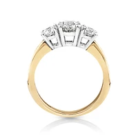 1.50 Carat TW Three Stone Round Brilliant Diamond Engagement Ring in 14kt Yellow and White Gold