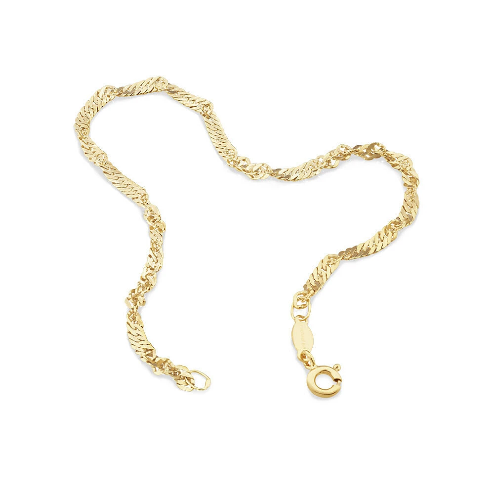 19cm (7.5") Singapore Bracelet in 10kt Yellow Gold