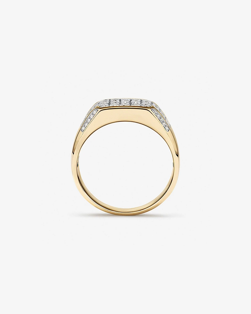 Men's Ring with 1 Carat TW of Diamonds in 10kt White & Yellow Gold