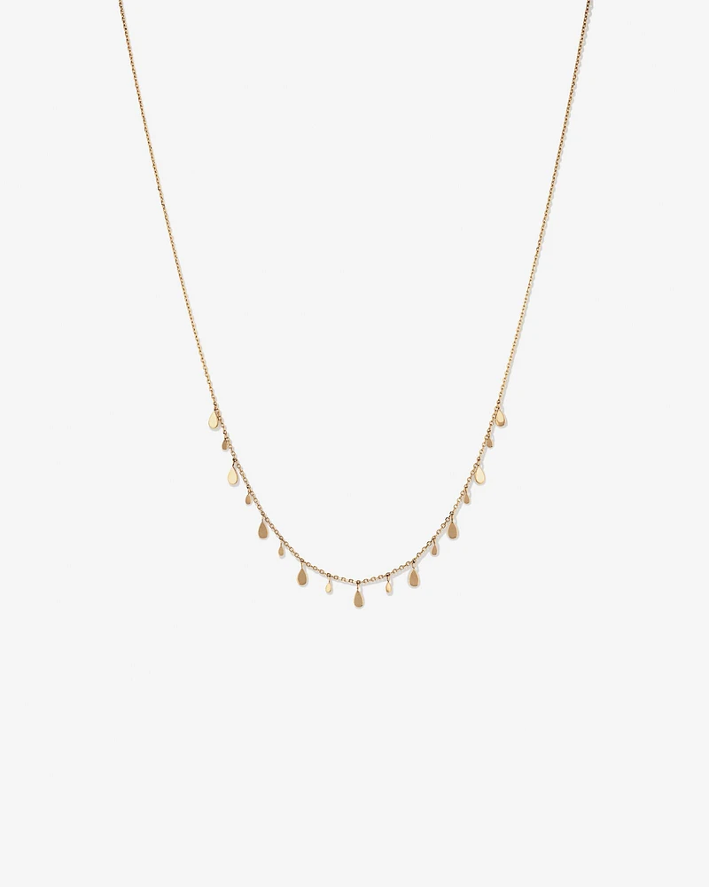 Multi Pear Station Necklace in 10kt Yellow Gold