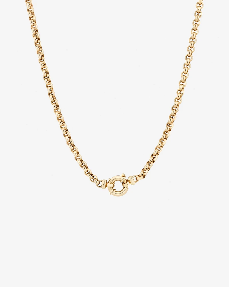 50cm (20") 3mm-3.5mm Width Hollow Belcher Chain in 10kt Yellow Gold