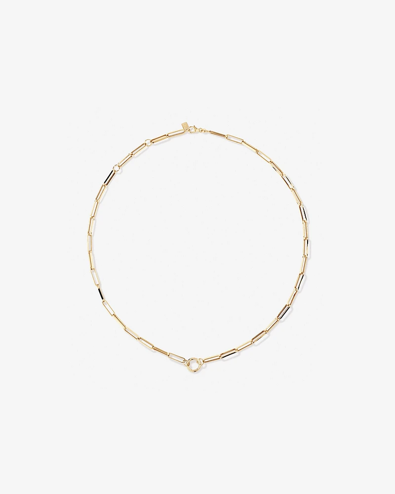 60cm (24") Square Paperclip Open Pendant Chain in 10kt Yellow Gold