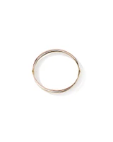 Tri Tone Oval Russian Bangle in 10kt Yellow, Rose and White Gold