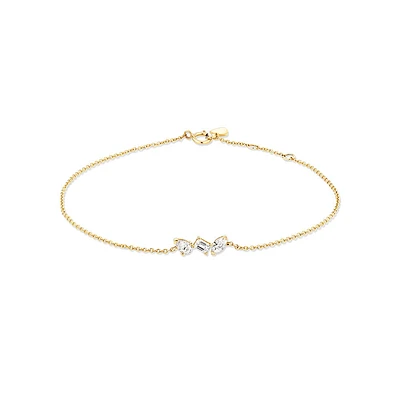 0.30 Carat TW Fancy Cut Laboratory-Grown Diamond Bracelet in 10kt Yellow Gold