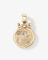 Quarter Sovereign Medallion Pendant in 10kt and 22kt Yellow Gold