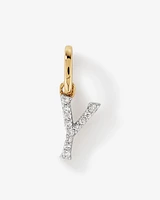 Diamond Letter Y Initial Pendant in 10kt Yellow Gold