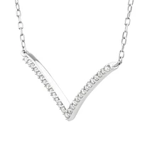 Chevron Necklace with Carat TW Diamonds in Sterling Silver