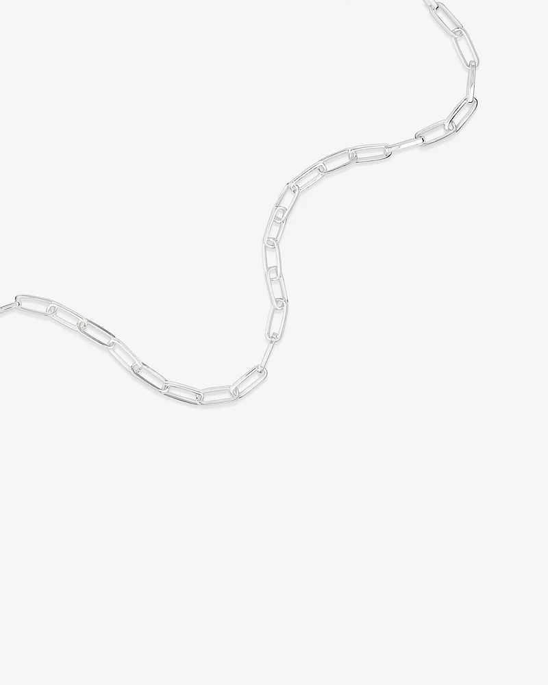 46cm (18.1”) 5.5mm-6mm Width Paperclip Chain in Sterling Silver