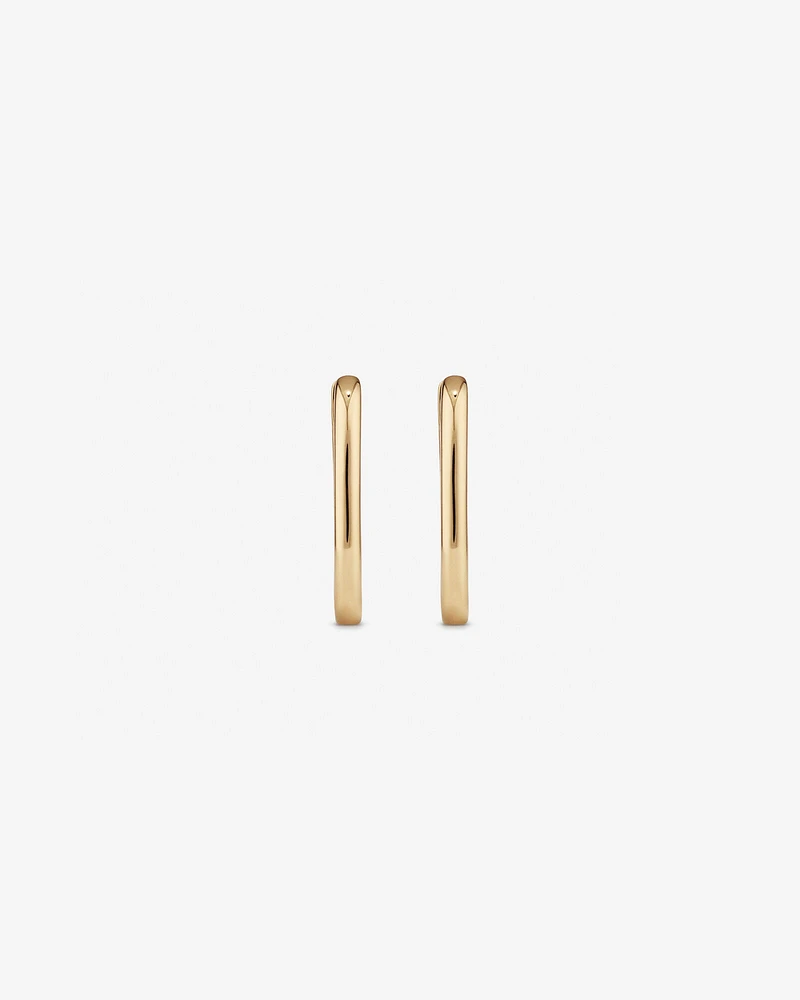 Huggie Paperclip Earrings in 10kt Yellow Gold