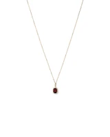 Collier Pendentif Halo En Grenat Rouge Taille Coussin Et Diamants En Or Jaune 10 Carats