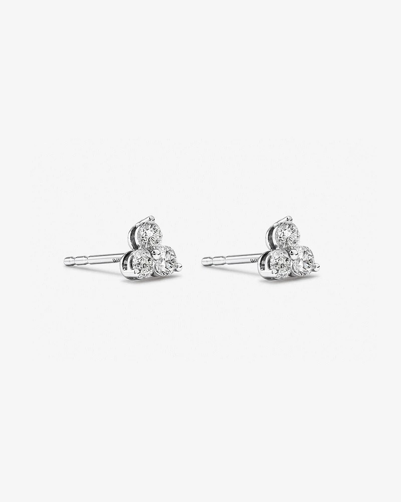 0.50 Carat TW Round Brilliant Diamond Trio Stud Earrings in 10kt White Gold