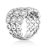 3 Row Bubble Ring with 3.00 Carat TW Diamonds in 14kt White Gold