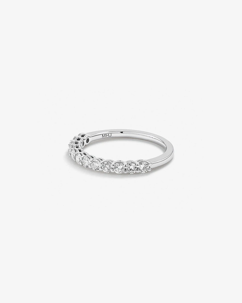 Carat TW Claw Set Laboratory-Grown Diamond Wedding Ring in 14kt White Gold