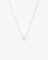 A' Initial necklace with 0.10 Carat TW of Diamonds in 10kt White Gold