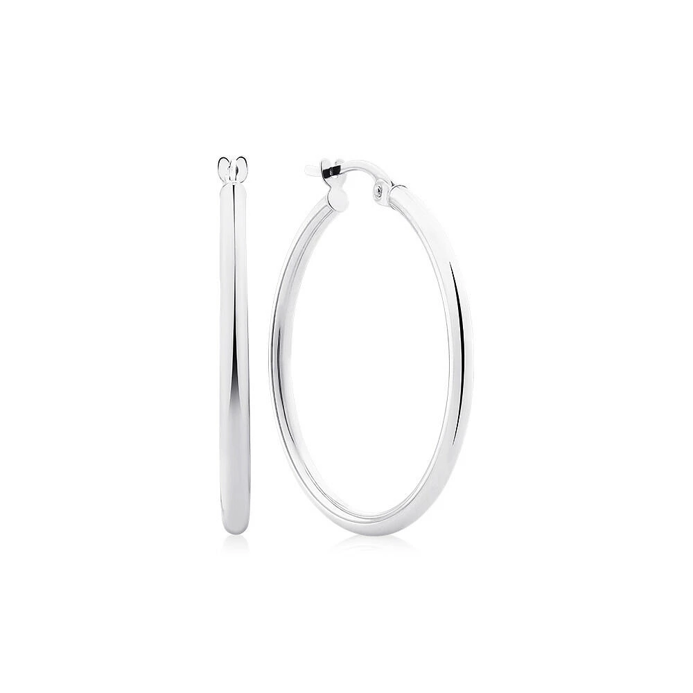 25mm Hoop Earrings in 10kt White Gold