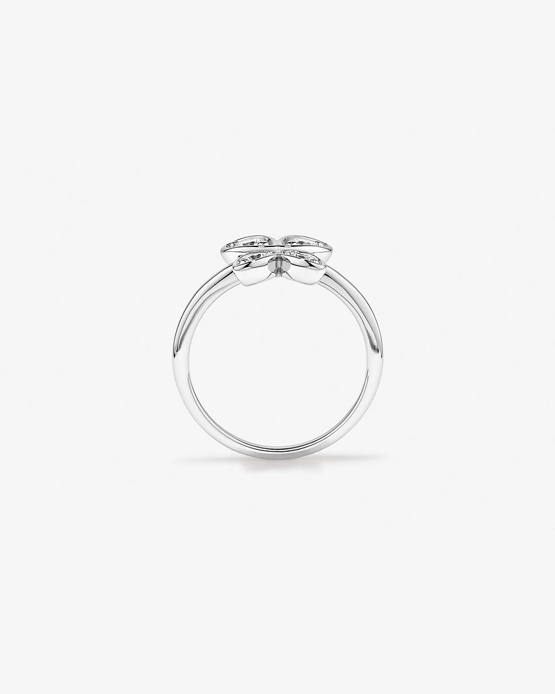 Cubic Zirconia Butterfly Ring in Sterling Silver