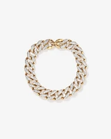 3.30 Carat TW Diamond Set Cuban Link Bracelet in 10kt Yellow and White Gold