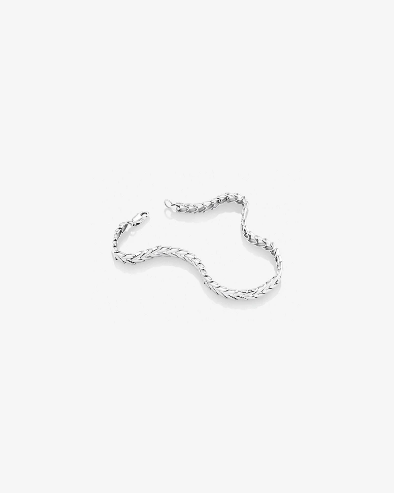 Leaf Link Metal Tennis Bracelet in Sterling Silver