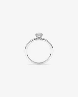 0.31 Carat TW Oval Cut Diamond Halo Engagement Ring in 14kt White Gold