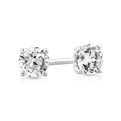 Carat TW Diamond Solitaire Stud Earrings in 18kt White Gold