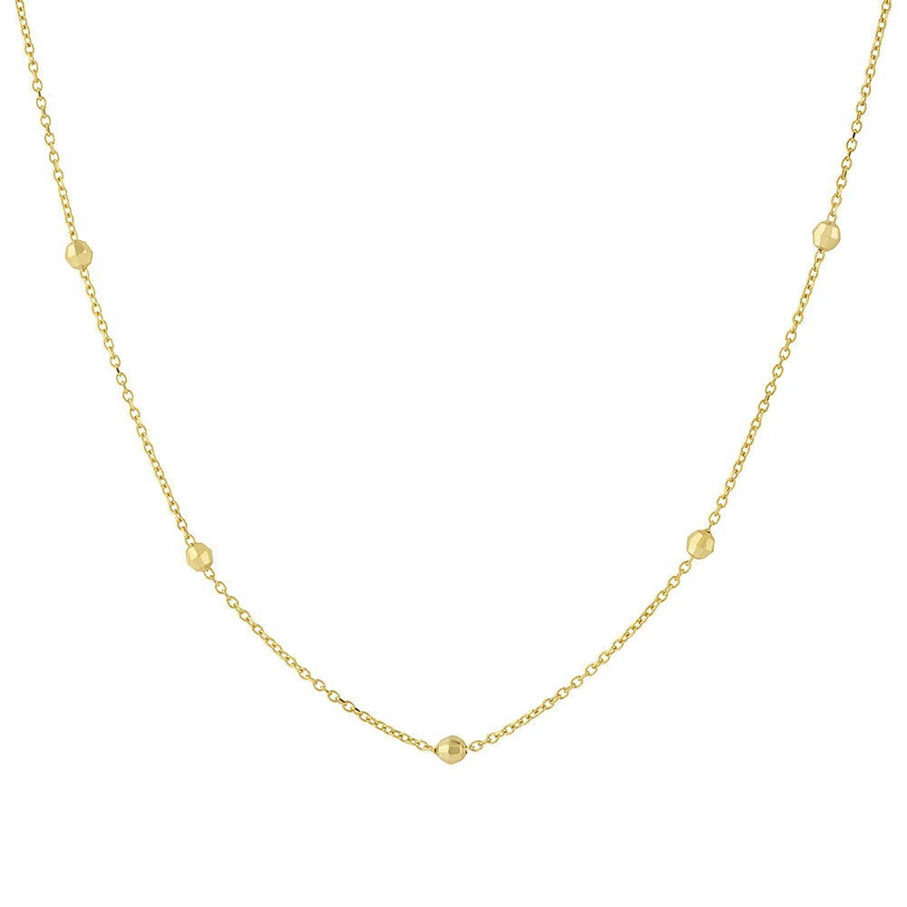 45cm (18") 2mm-2.5mm Width Adjustable Bead Necklace in 10kt Yellow Gold