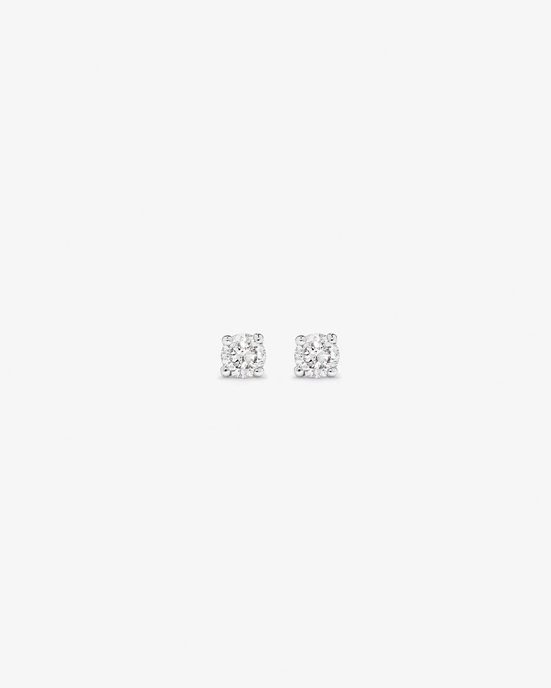 0.10 Carat TW Diamond Mini Solitaire Stud Earrings in 10kt White Gold