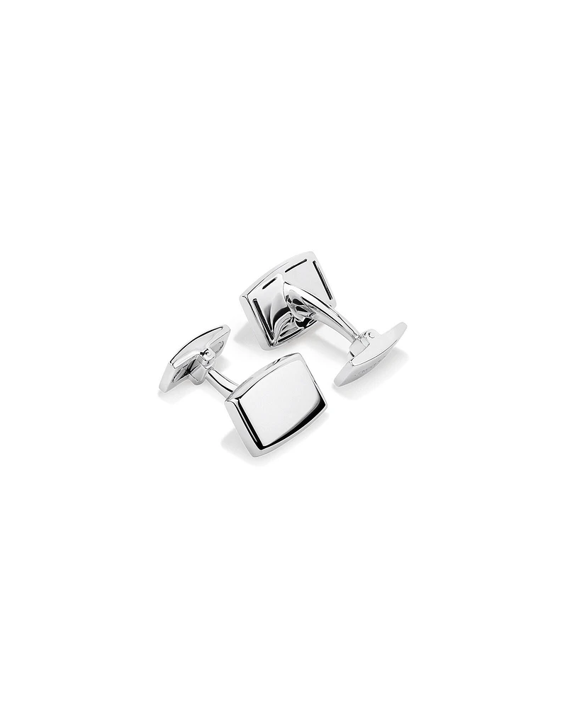 Men's Silver Rectangle Cufflinks