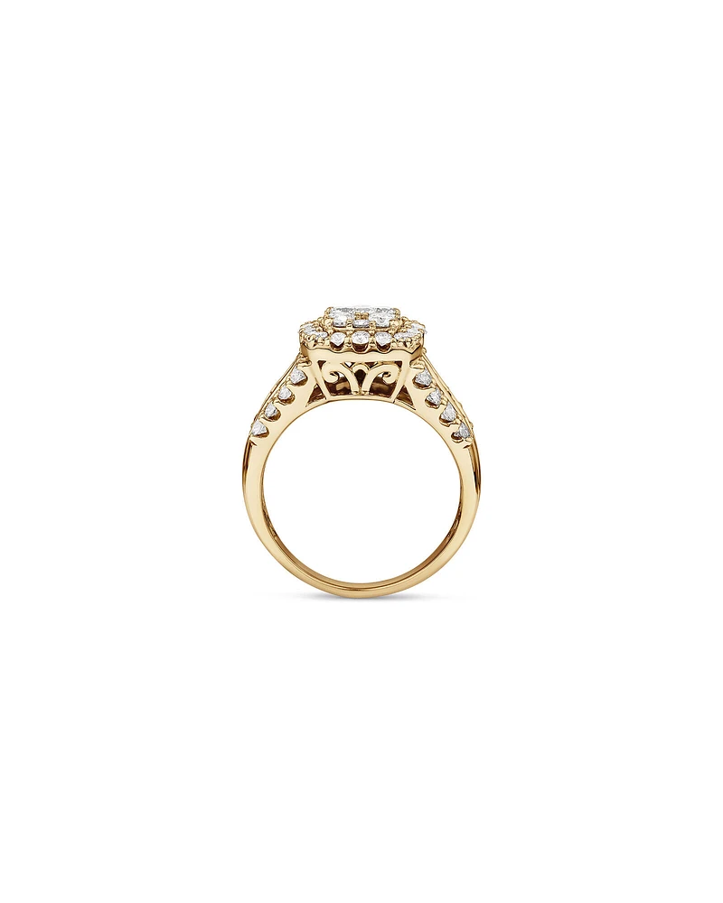 Bague de fiançailles avec 1,50 carat de diamants en or blanc 14kt.