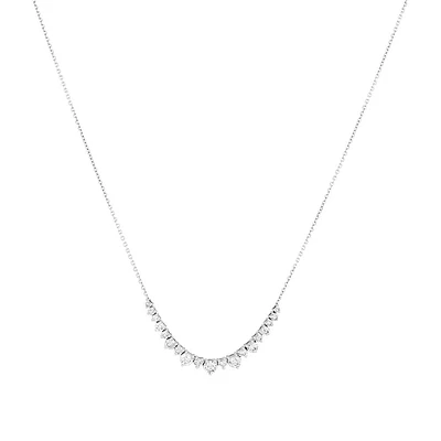 2.00 Carat TW Graduated Diamond Necklace in 14kt White Gold