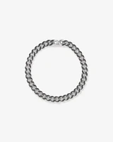 Men's 1.32 Carat TW Men's Black Diamond Cuban Bracelet in Sterling Silver