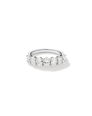 Bague De Mariage En Diamant De Laboratoire Ovale De 2,00 Carats Poids Total En Or Blanc 14 Carats