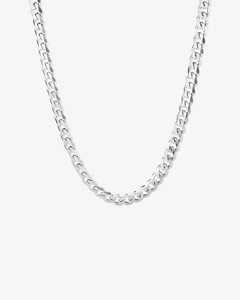 60cm (24") 6.5mm Width Men's Curb Chain in Sterling Silver