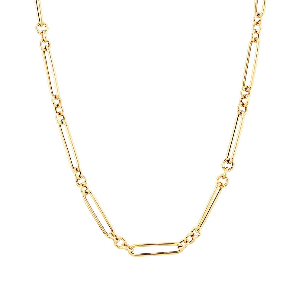 5.00mm Wide Paperclip 3 and 1 Chain in 10kt Yellow Gold