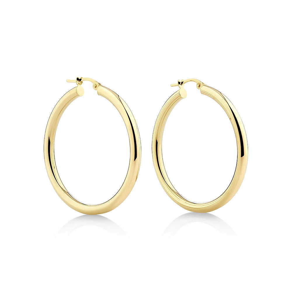 30mm Hoop Earrings in 10kt Yellow Gold