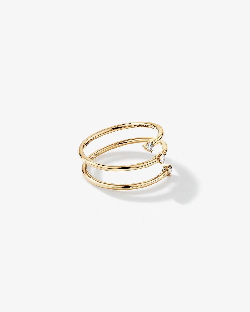 Diamond Accent Wrap Around Ring in 10kt Yellow Gold