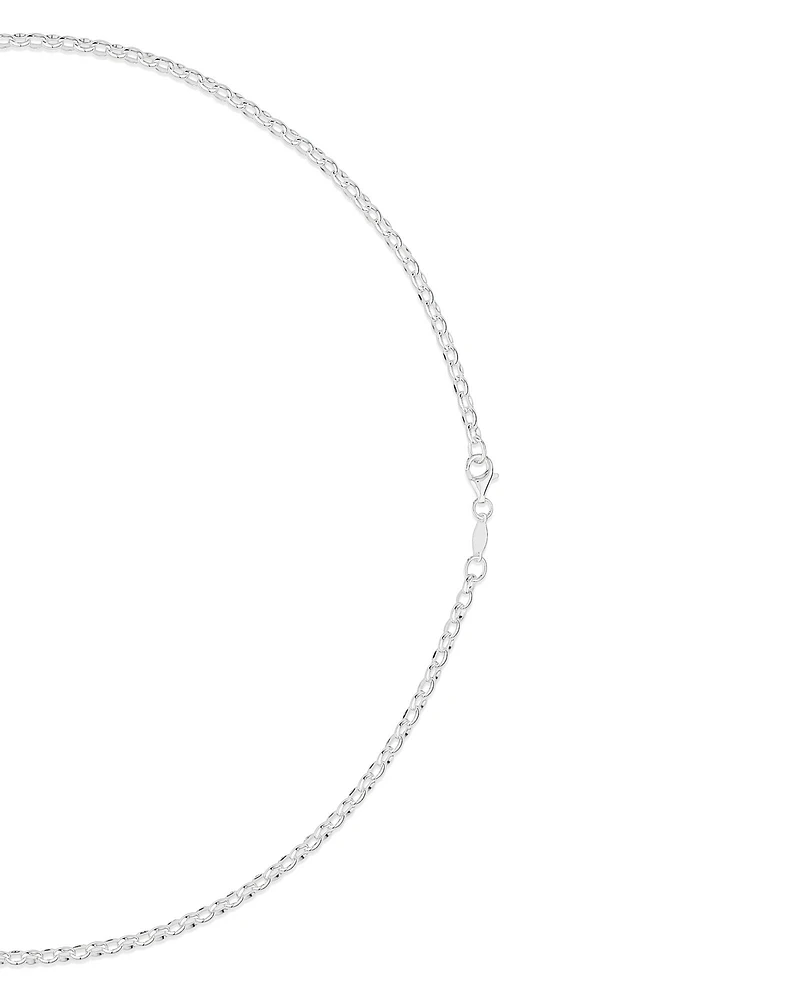 50cm (20") 3mm-3.5mm Width Belcher Chain in Sterling Silver