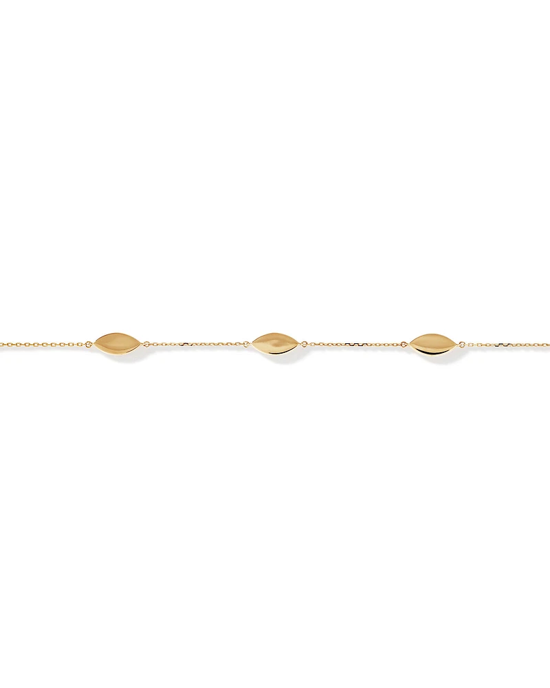 Marquise Station Bracelet in 10kt Yellow Gold