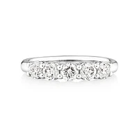 Evermore 5 Stone Wedding Band with 1 Carat TW of Diamonds in 14kt White Gold