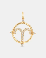 Aries Zodiac Pendant with 0.15 Carat TW of Diamonds in 10kt Yellow Gold