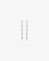 Cubic Zirconia Vine Drop Stud Earrings in Sterling Silver