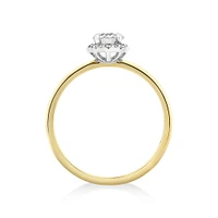 Southern Star Halo Engagement Ring with 0.50 Carat TW of Diamonds in 18kt Yellow & White Gold