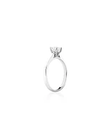 Evermore Certified Solitaire Engagement Ring with a 0.50 Carat TW Princess Cut Diamond in 14kt White Gold