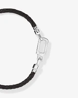 Men's Braided Leather Bracelet with Sterling Silver